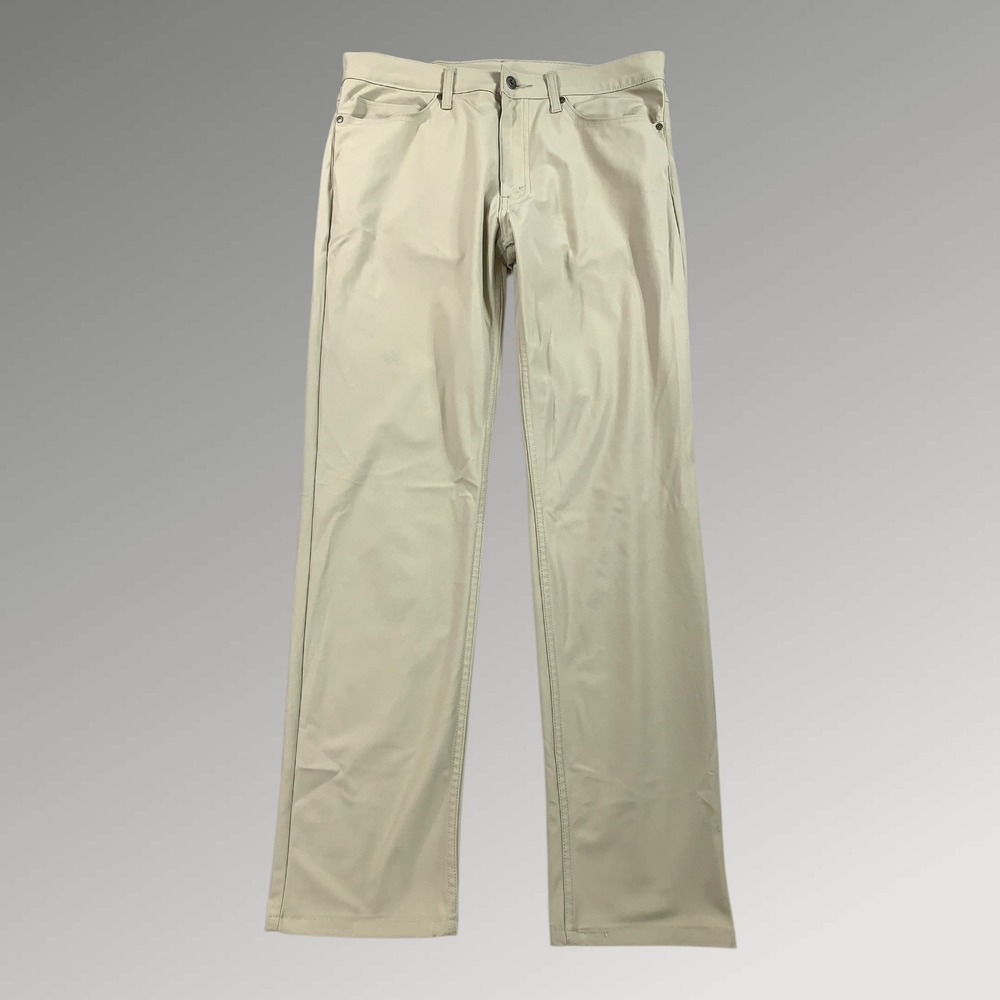 Men's Slim Fit Golf Pants‎ 34x34 Moisture Wicking Stretch Tech Tapered Khaki